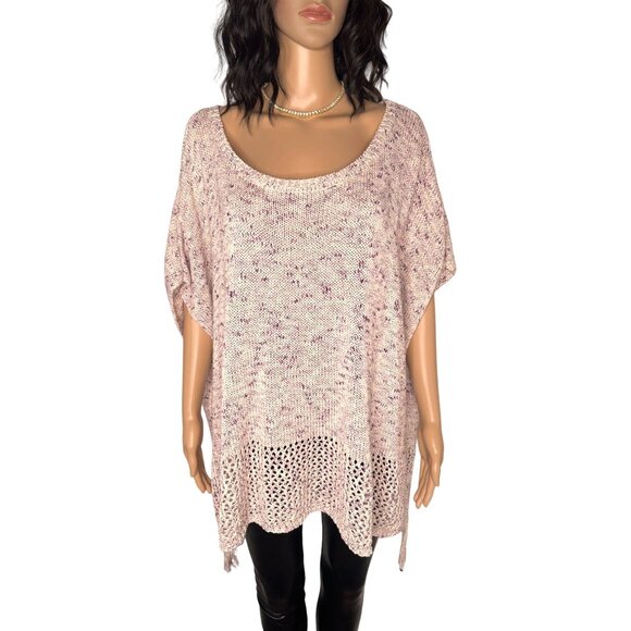 Johnny Was NWT Knitted Poncho With Tassels Purple Oversized OS - Picture 1 of 7
